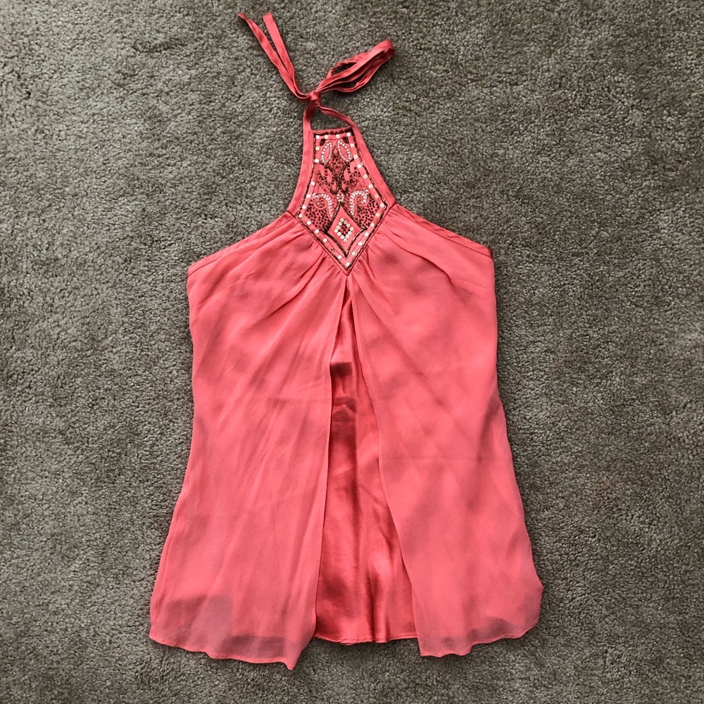 Express halter top size XS, orange salmon pink